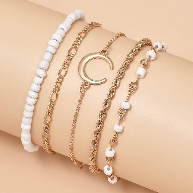 Crescent Chain Bracelet Set